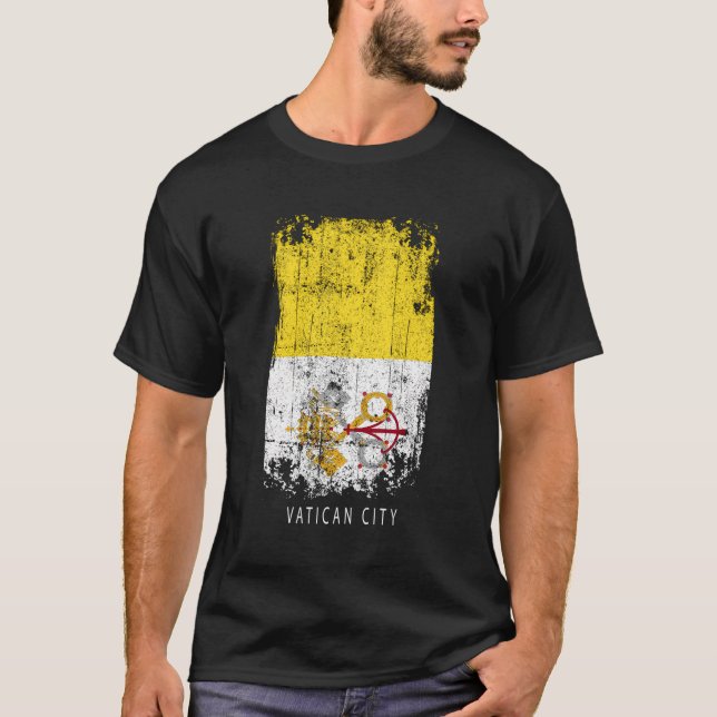 Camiseta Design de Souvenir, Cidade do vaticano - Bandeira  (Frente)