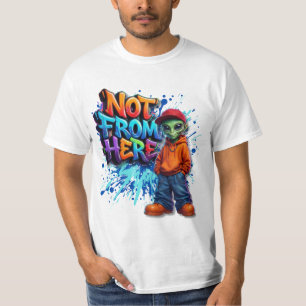 Camiseta Design de streetwear alienígena engraçado não daqu