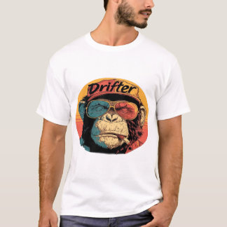 Camiseta Design de Streetwear do Macaco Retro Drifter
