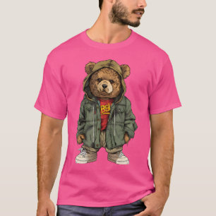 Camiseta Design de Streetwear do Urso de Teddy do Salto da 