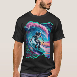 Camiseta Design de Surfista do Astronauta H2O Místico