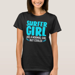 Camiseta Design De Surfista Engraçado Para Mulheres Surf De