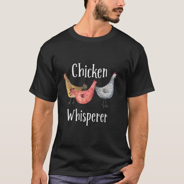 Camiseta Design De Sussurro De Frango Para Homens Meninas (Frente)