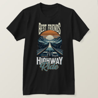 Camiseta Design de T-Shirt da Highway Ride, melhor amigo