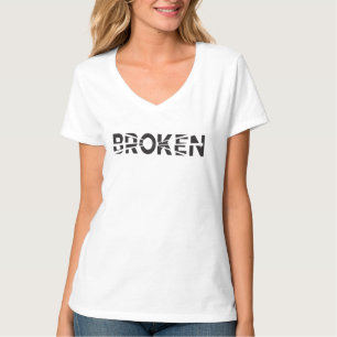 Camiseta Design de T-shirt de texto quebrado