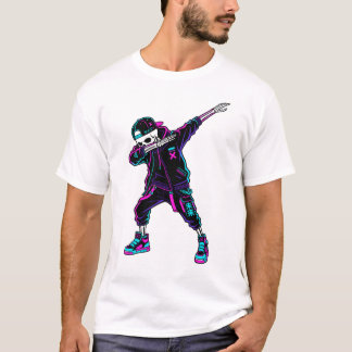 Camiseta Design de T-Shirt Esqueleto Dabbing Obra-Prima | R