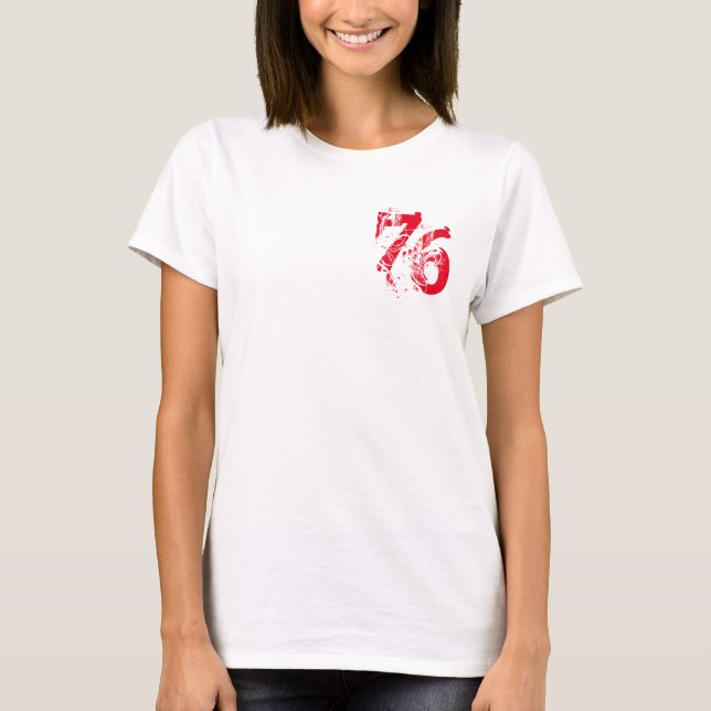 Camiseta design de t-shirt número 76, personalizável (Frente)