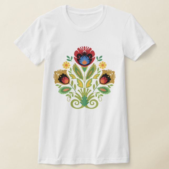 Camiseta Design de T-Shirt Polonês Floral Dark (Postura )