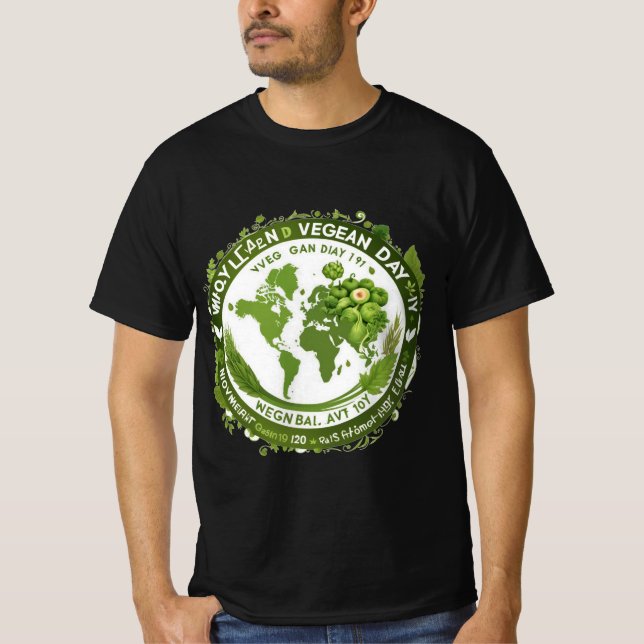 Camiseta Design de T-shirt pour la Journée Mondiale du Véga (Frente)