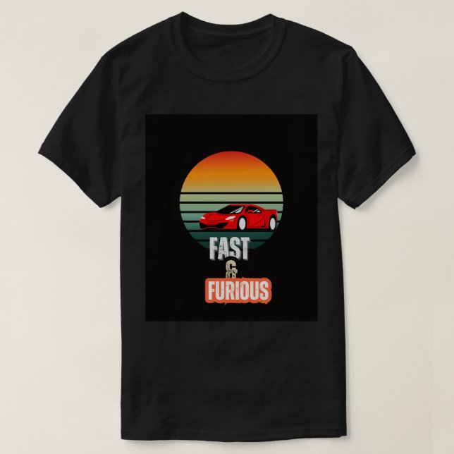 Camiseta Design de T-Shirt rápida e feroz (Frente do Design)