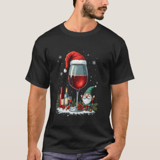 Camiseta design de taça de vinho de Natal