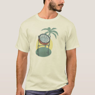 Camiseta design de tambor de aço e palmeira