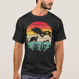 Camiseta Design de Tartaruga de Mergulho Vintage
