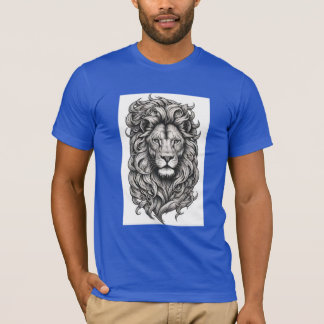 Camiseta Design de Tatuagem de Amizade de Leão Majestoso