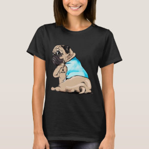 Camiseta Design de Tatuagem de Cachorro Pug Eu Amo Mamãe Es