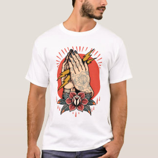 Camiseta Design de tatuagem de estilo antigo do caçador de 