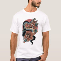 design de tatuagem no estilo cobra rosa