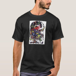 Camiseta Design de Tatuagem Oni & Folha de Bordo
