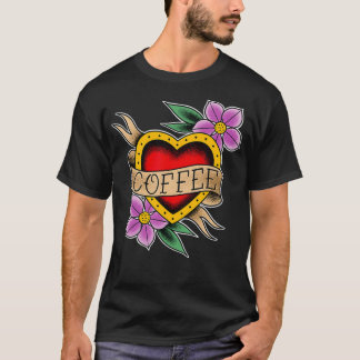 Camiseta Design de Tatuagem Tradicional do Café para Café