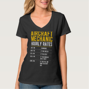 Camiseta Design de Taxa Horária Mecânica Da Aeronave Para U