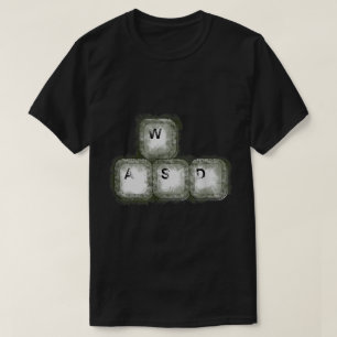 Camiseta Design de Teclado Grunge WASD para Gamers