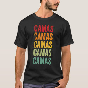 Camiseta Design de texto arco-íris do Condado de Camas Idah