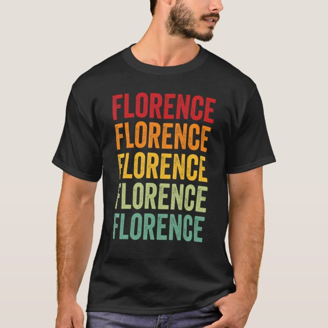 Camiseta Design de texto Arco-íris do Condado de Florence (Frente)