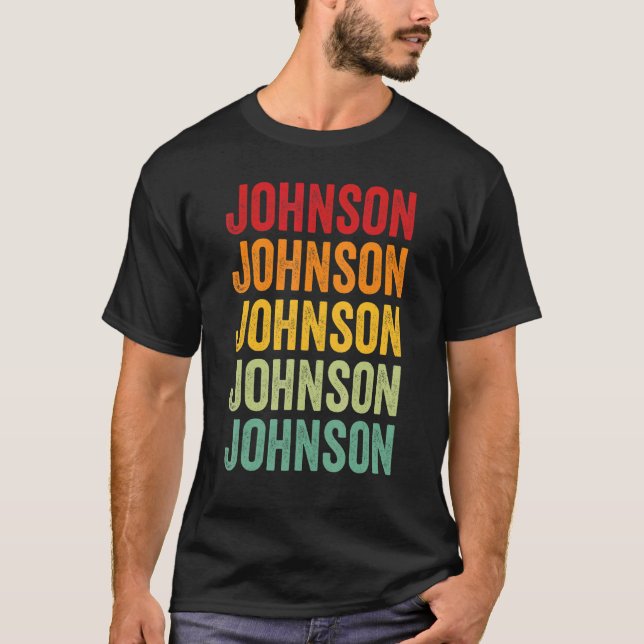 Camiseta Design de texto arco-íris do Condado de Johnson Mi (Frente)