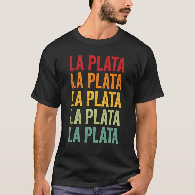 Camiseta Design de texto Arco-íris do Condado de La Plata C (Frente)