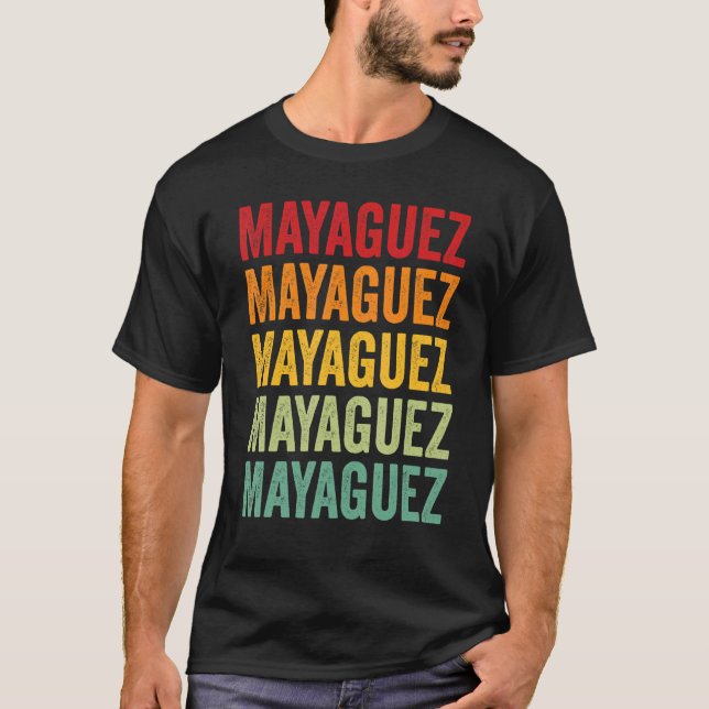 Camiseta Design de texto Arco-Íris do Condado de Mayaguez,  (Frente)