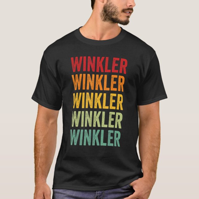 Camiseta Design de texto Arco-Íris do Condado de Winkler (Frente)