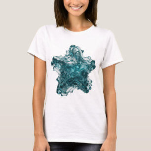 Camiseta Design de texto atraente em prata ESTRELA AZUL