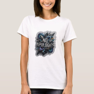 Camiseta Design de texto atraente 'SEM DESCULPAS' em prata