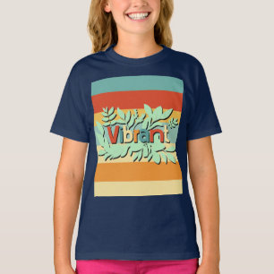 Camiseta Design de texto botânico vibrante colorido