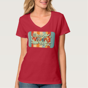 Camiseta Design de texto botânico vibrante colorido