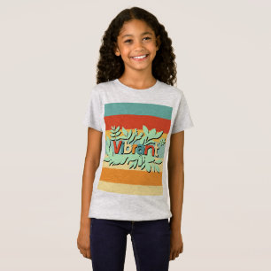 Camiseta Design de texto botânico vibrante colorido