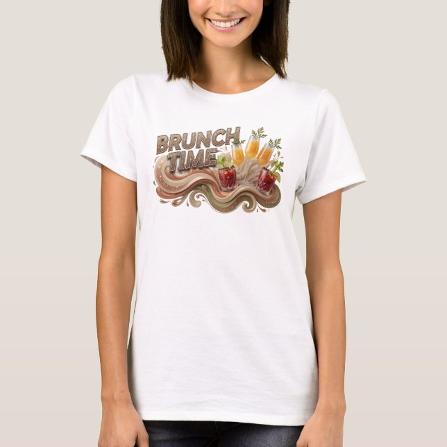 Camiseta Design de texto BRUNCH TIME em laranja negrito (Frente)