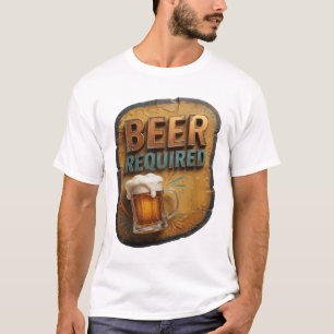Camiseta Design de texto CERVEJA NECESSÁRIA impressionante