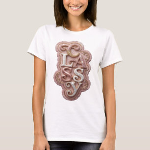 Camiseta Design de texto Chic Gold CLASSY