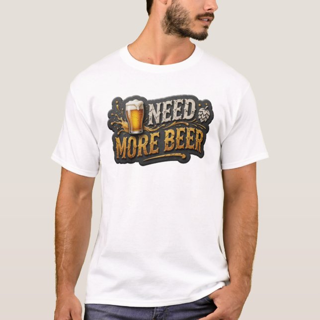 Camiseta Design de texto Chic PRECISO MAIS CERVEJA (Frente)
