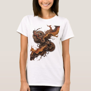 Camiseta Design de texto CHOCOLATE GEARS AND WAVES em Prata
