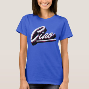 Camiseta Design de texto Ciao
