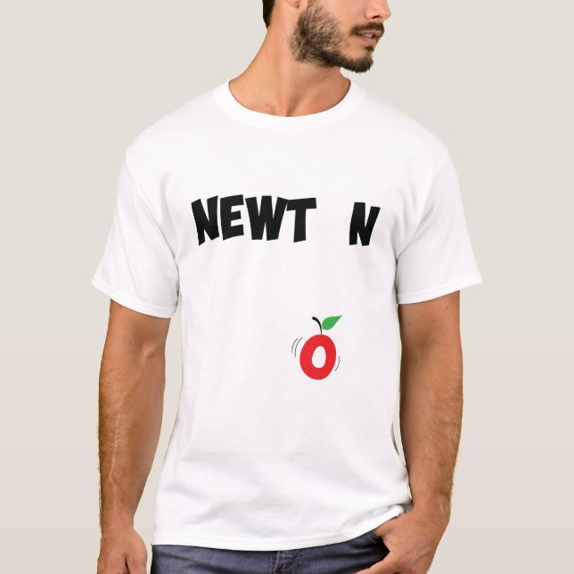 Camiseta Design de texto da gravidade de Isaac Newton (Frente)