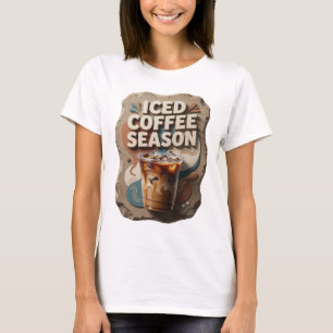 Camiseta Design de texto da temporada de café com gelo cinz