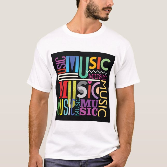 Camiseta Design de texto de música (Frente)