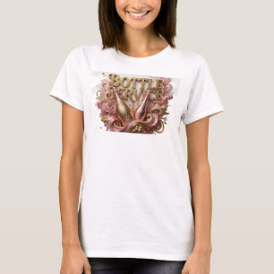 Camiseta Design de texto de SERVIÇO DE GARRAFA Vermelho Ele