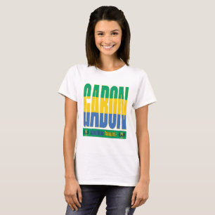 Camiseta Design de texto de Sinalizador Gabão