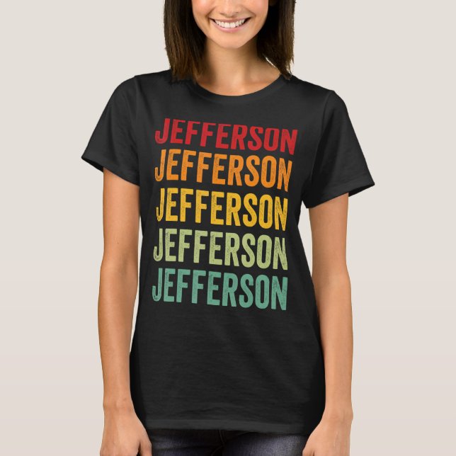 Camiseta Design de texto do Condado de Jefferson Washington (Frente)