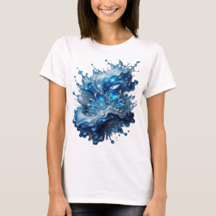 Camiseta Design de texto ELEMENTO ÁGUA Prata Cristalino