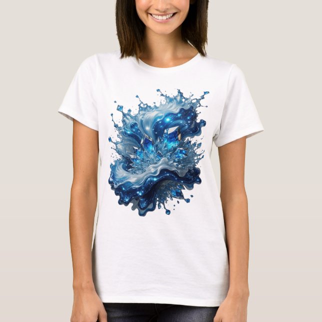 Camiseta Design de texto ELEMENTO ÁGUA Prata Cristalino (Frente)